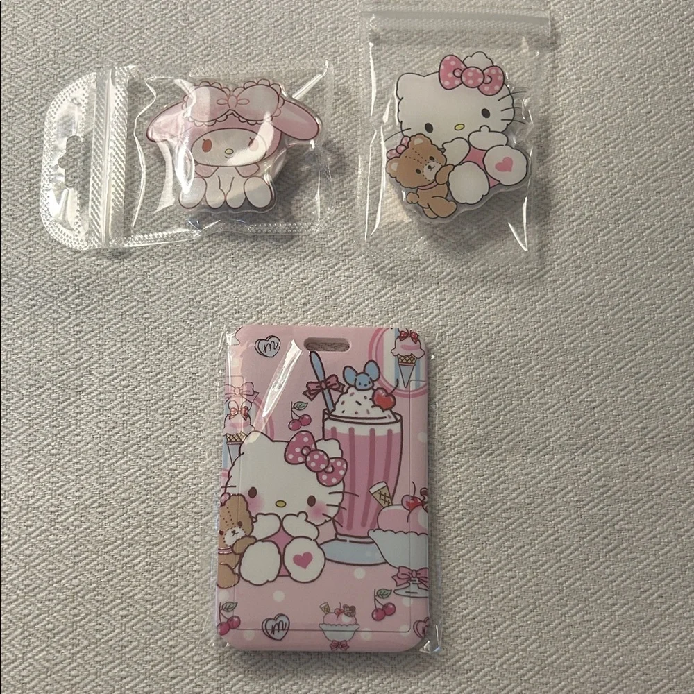Hello Kitty Pink Phone Holders & Badge Holder